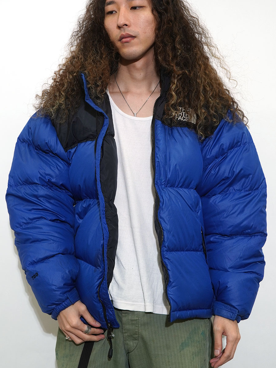 90's～ THE NORTH FACE ヌプシJKT 700フィル 青×黒 表記(L) | すべての