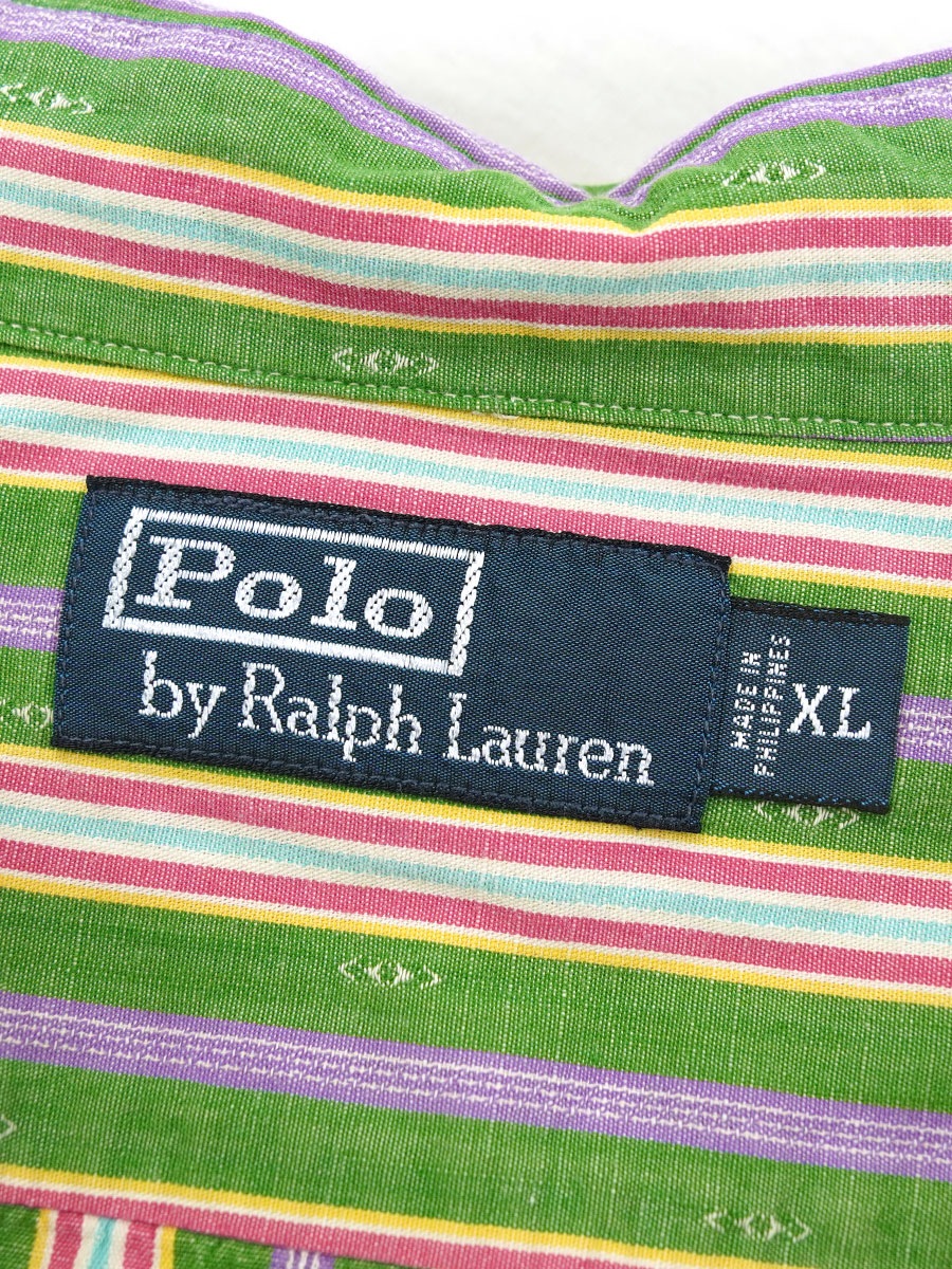 ラルフローレン ネイティブストライプ チンスト 100%コットン L/S