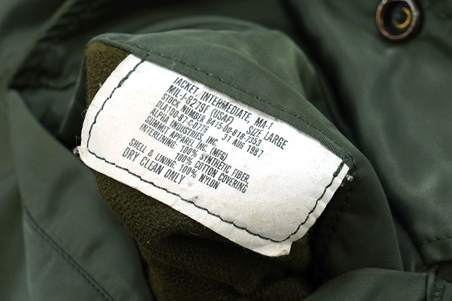 87's US AIR FORCE MA-1 MIL-J-8279F グランドクルー フライト