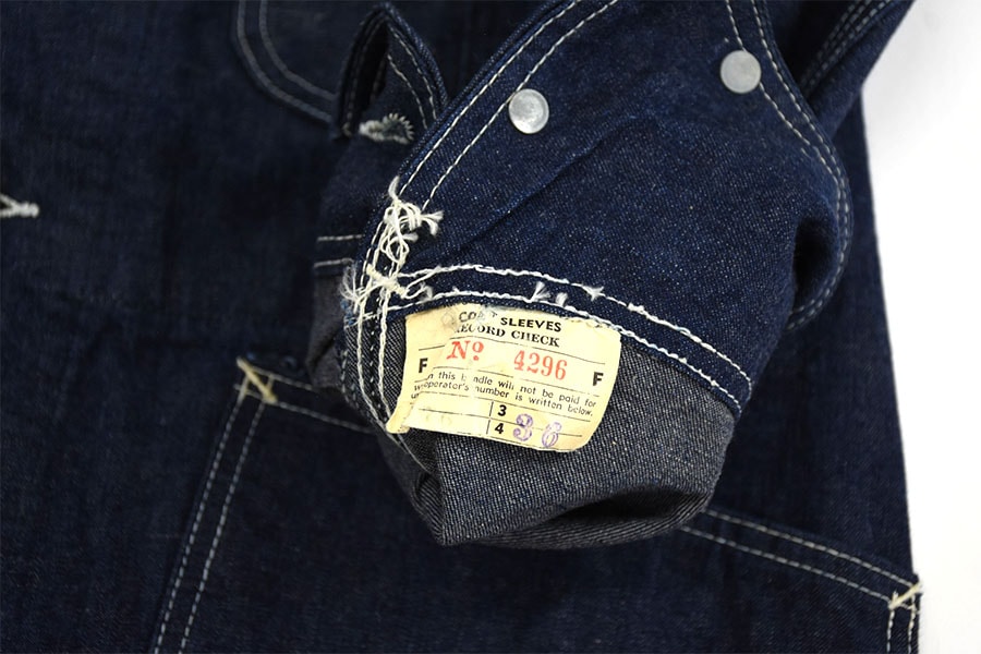50's Lee 91-J デニムカバーオール 真っ紺！ 表記(36) ノンウォッシュ