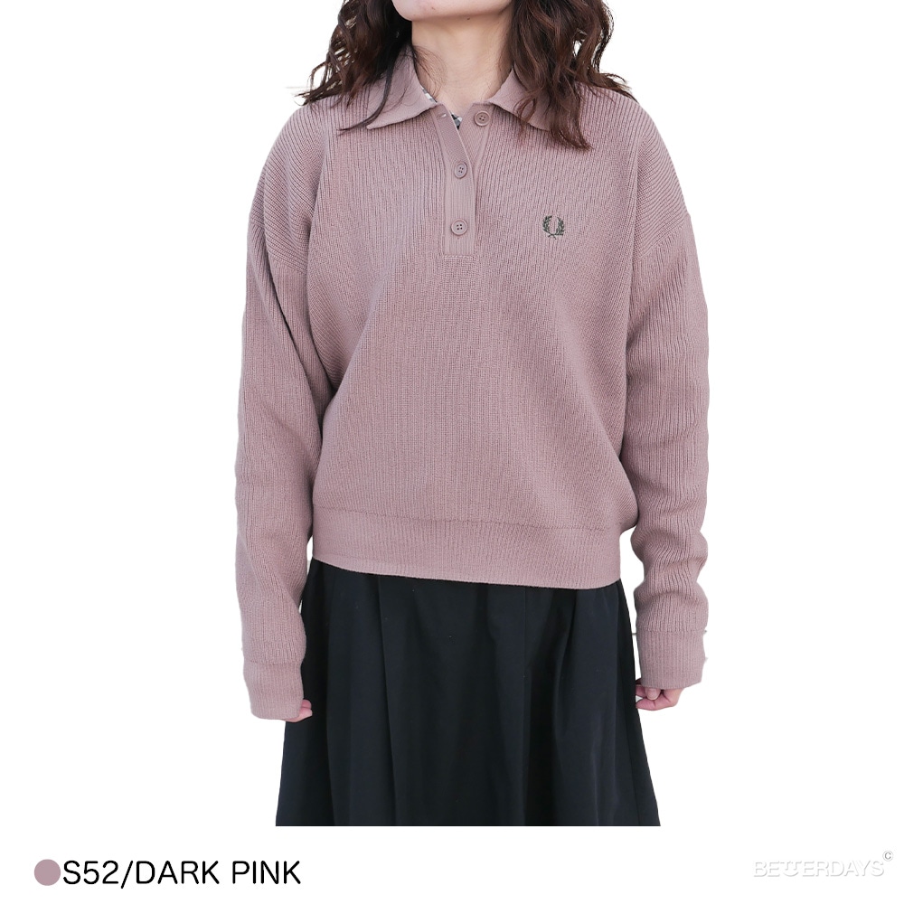 ニットポロ フレッドペリー トップス ポロシャツ 長袖 KNITTED SHIRT