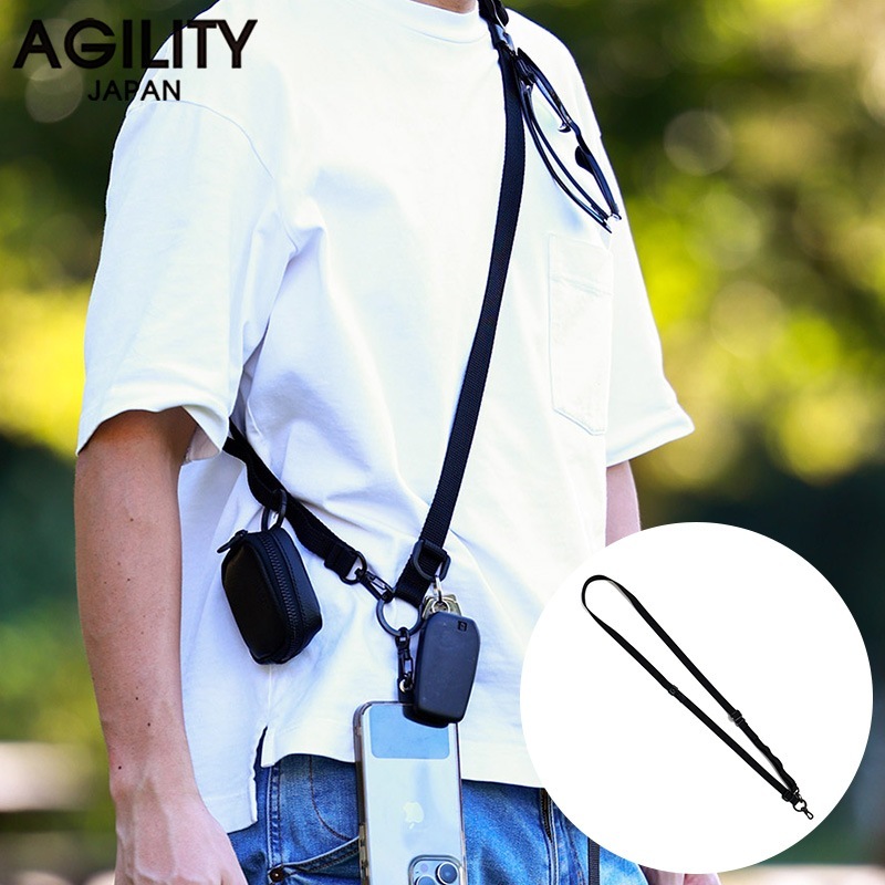AGILITY パークベルト ブラック スマホショルダーストラップメンズ