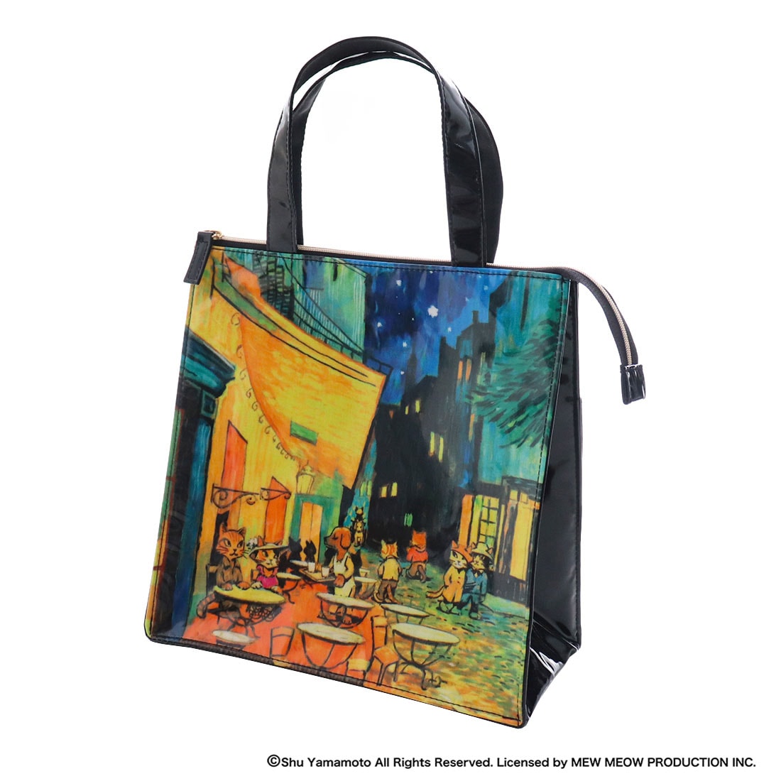 キャットアート ランチトートバッグ 夜のカフェテラス /ヴィンセント