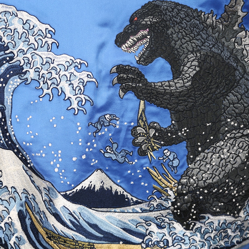 富嶽ゴジラ 刺繍 スカジャン （XESKY01） | コラボデザイン,ゴジラ