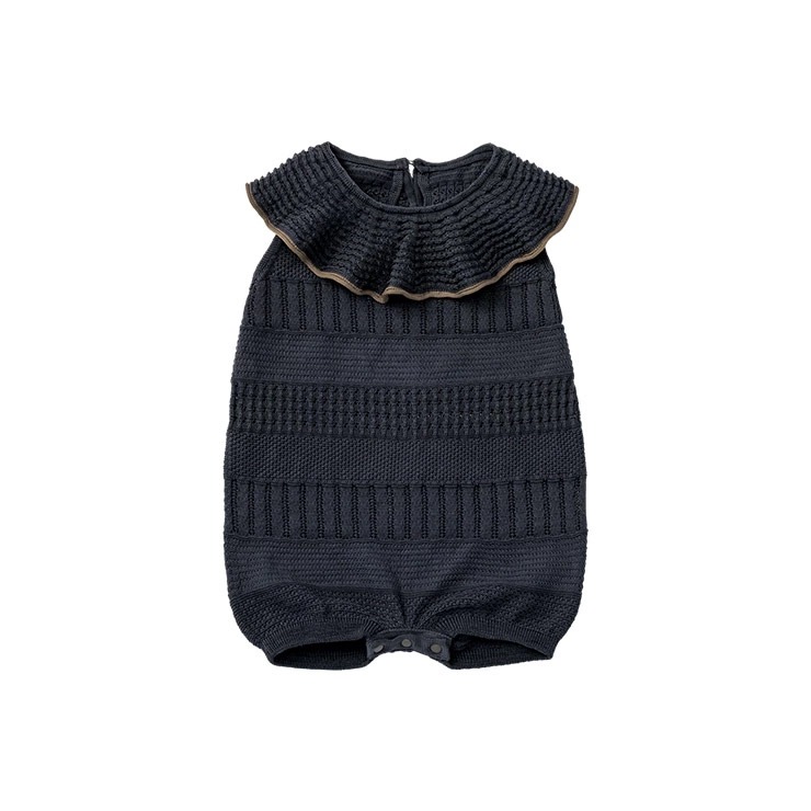 MARLMARL マールマール ニットフリルロンパース (70-80cm) / アイ