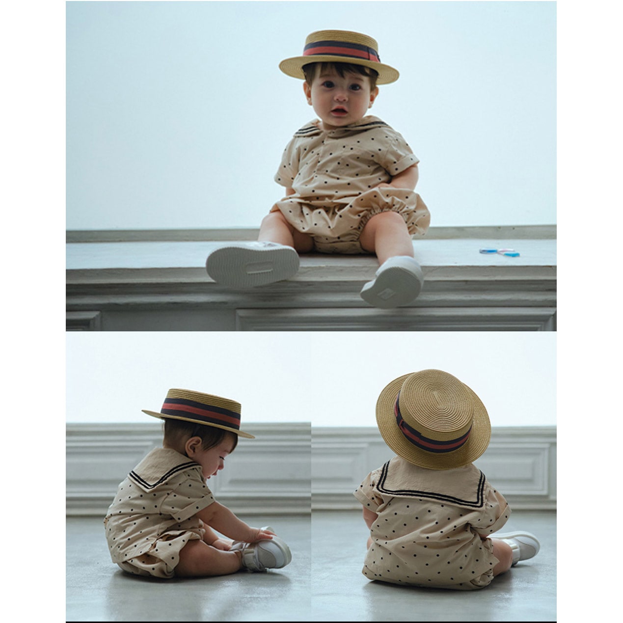 MARLMARL マールマール パドルロンパース (70-80cm) / ピンドット