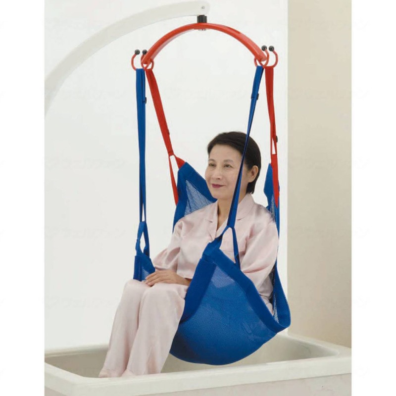 入浴用スリングシート パオ メッシュ ハーフサイズ ブルー ｜ 移動用