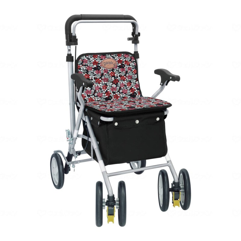 パレード 花柄BK 【LINE・メルマガ限定クーポン対象】 ｜ シルバーカー