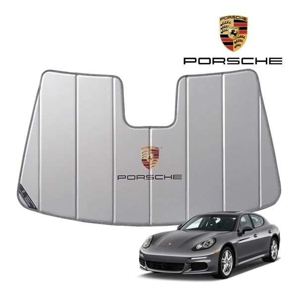 USポルシェ純正 専用設計 PORSCHE ロゴ入 サンシェード 吸盤不要