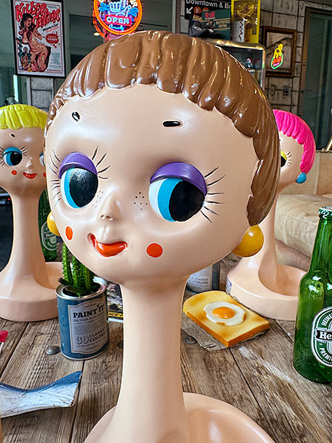 ヘッドマネキン ディスプレイ （ブラウン） ツイッギー レプリカ