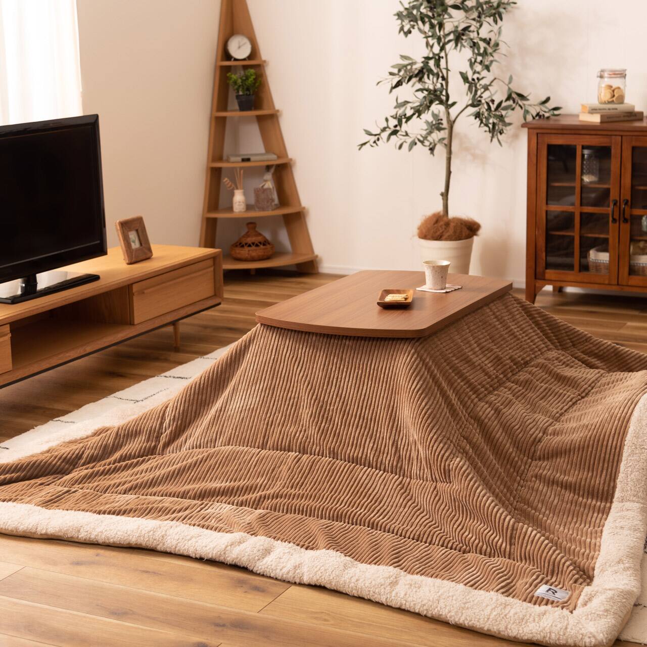 こたつテーブル 高さ調整 2WAY 角丸型｜ベッド・マットレス