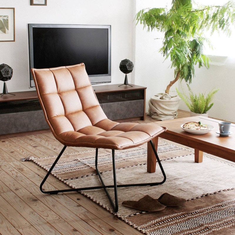 ソフトレザーチェア スチール脚｜ベッド・マットレス・インテリア家具