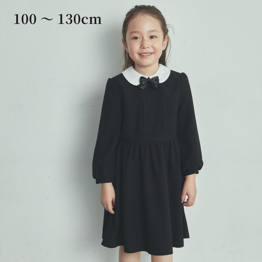 長袖 フラワーテープフォーマルワンピース 100 110 120 130cm(8893