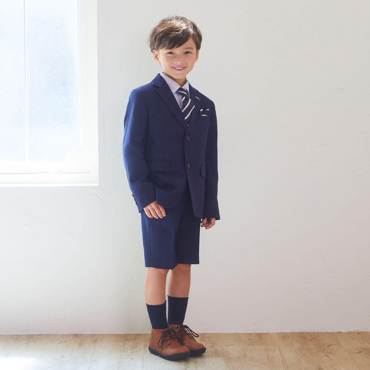 ネイビーチェックスーツ 130cm （8301-5402） | フォーマル子ども服の