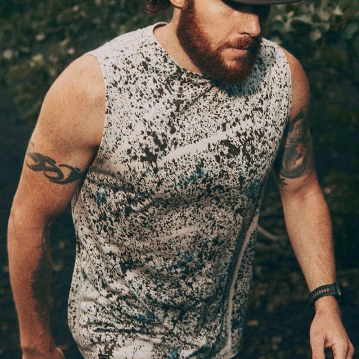 charbon / POLARTEC POWER DRY SLEEVELESS T-SHIRTS（OVAL LOGO）BLACK