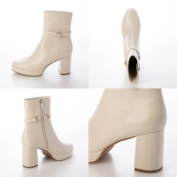 ショートブーツ ベルト 取り外し 2way ブーツ 厚底 ハイヒール ヒール