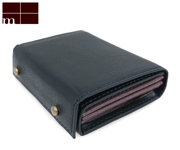 エムピウ m+ ミッレフォッリエ 2P25 ミニ財布 （カラー：ブルー×チョコ