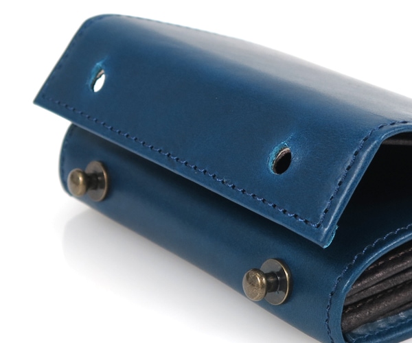 エムピウ m+ ミッレフォッリエ 2P25 ミニ財布 （カラー：ブルー×チョコ