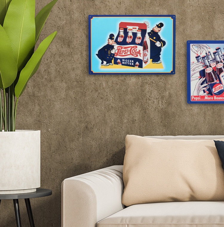 メタルサイン Pepsi-Cola 6Pack ペプシコーラ縦29.5×横42.7cm アメリカ