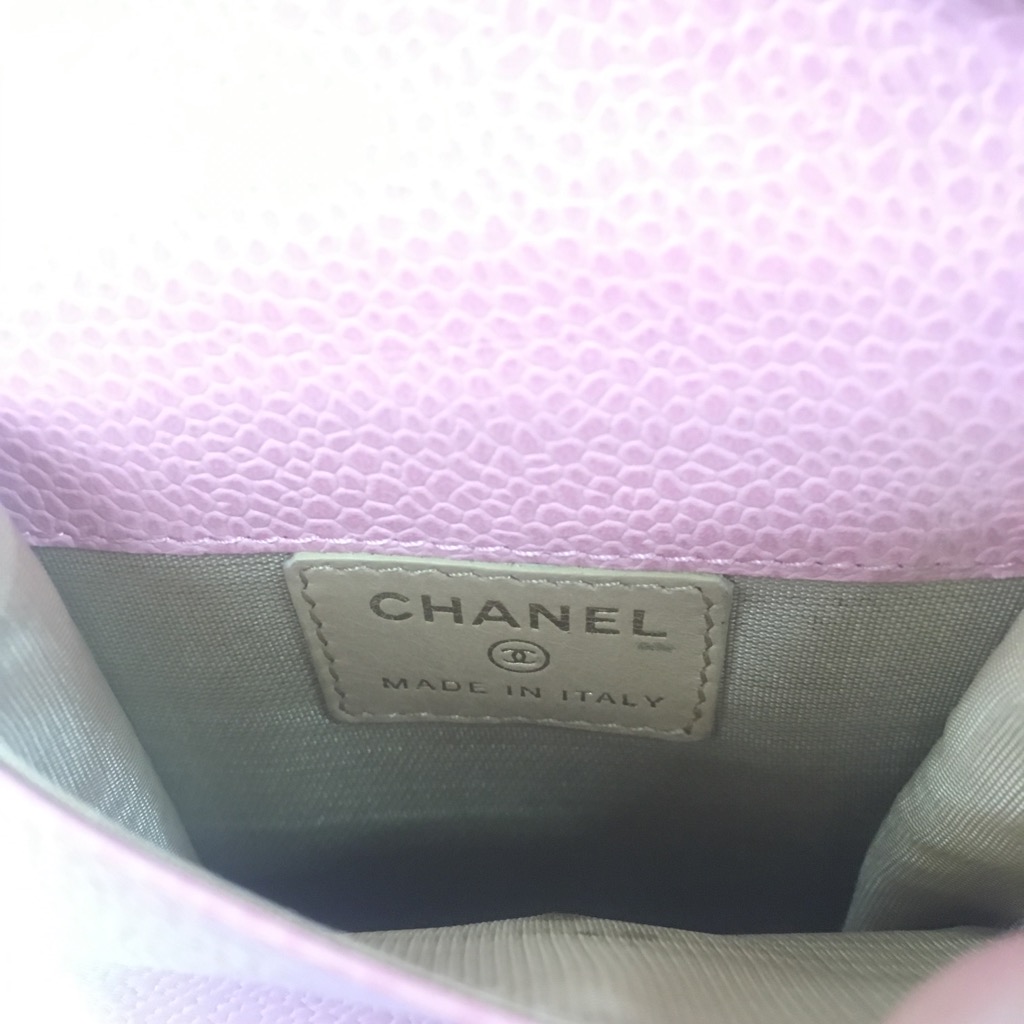 人気 CHANEL シャネル キャビアスキン シガレットケース ピンク