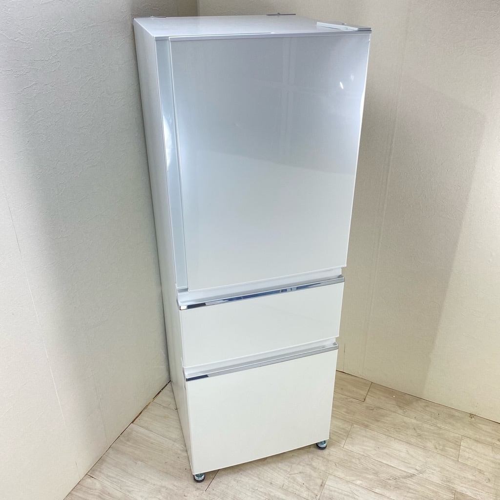 中古 三菱 330L 3ドア冷蔵庫 MR-CX33C 2018年製 パールホワイト 6ヶ月
