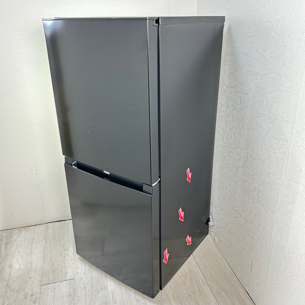 中古 121L 2ドア冷蔵庫 ハイアール JR-NF121NJ 2022年製 ブラック