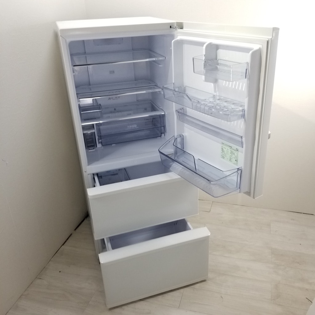 中古 高年式 272L 3ドア冷蔵庫 アクア AQR-SV27HBK-W 2019年製