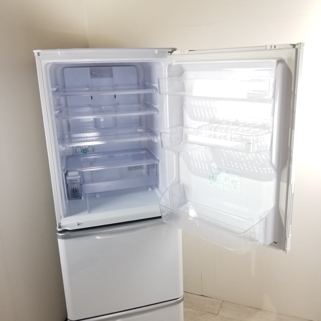 中古 シャープ 350L 3ドア冷蔵庫 SJ-PW35W-S 2012年製 両開きドア 自動