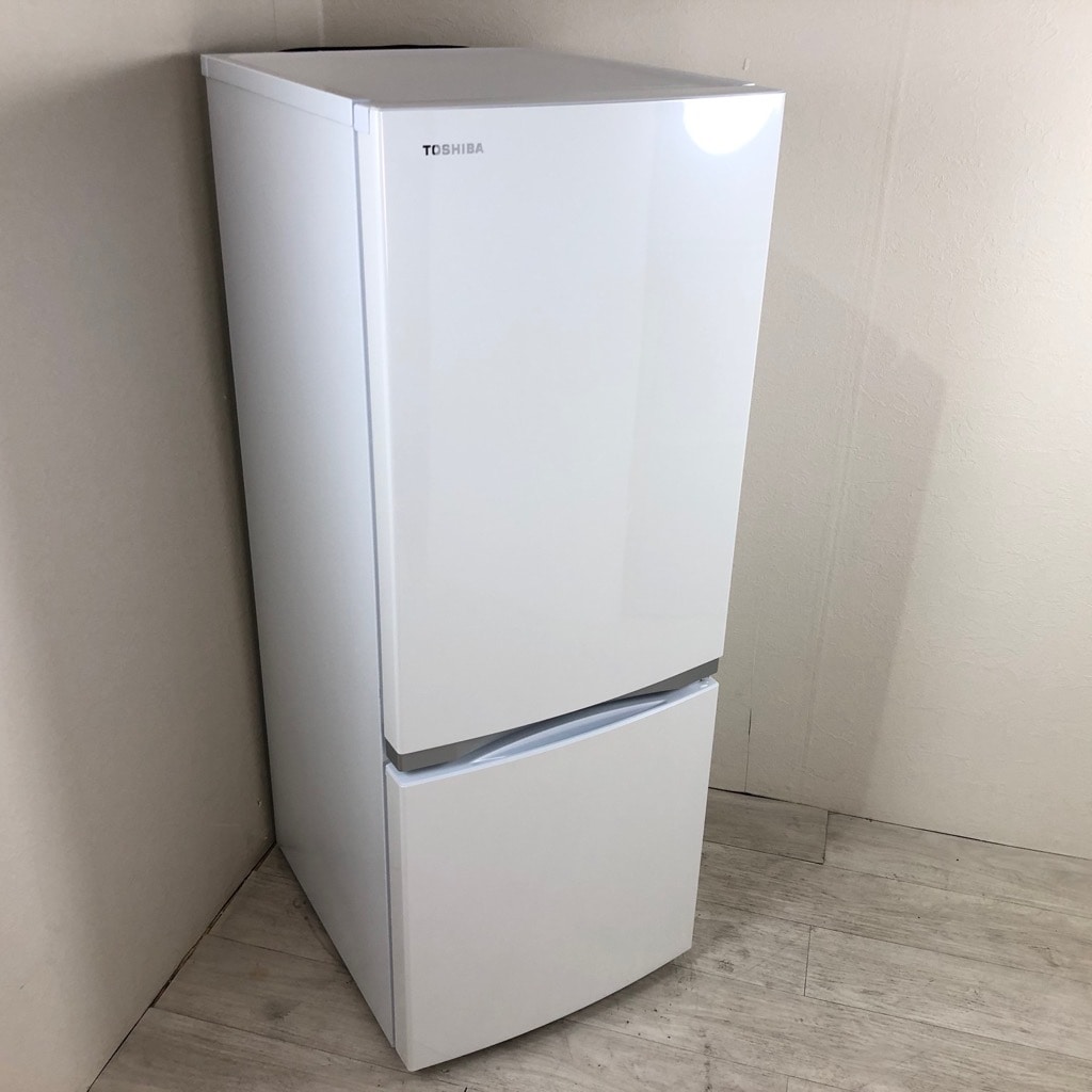 中古 東芝 高年式 153L 2ドア冷蔵庫 GR-P15BS-W 2019年製 ホワイト