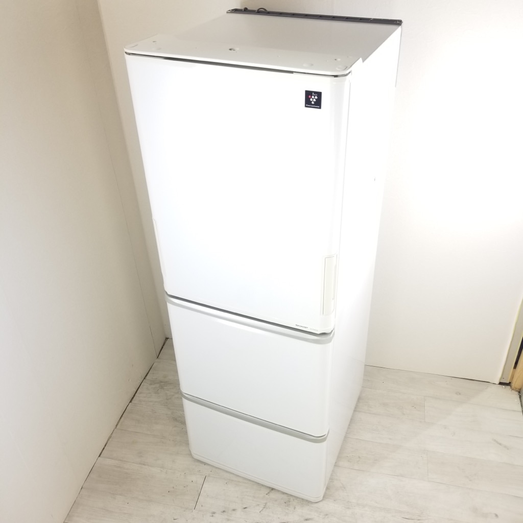 中古 350L プラズマクラスター 3ドア冷蔵庫 シャープ SJ-PW35X-W 2013