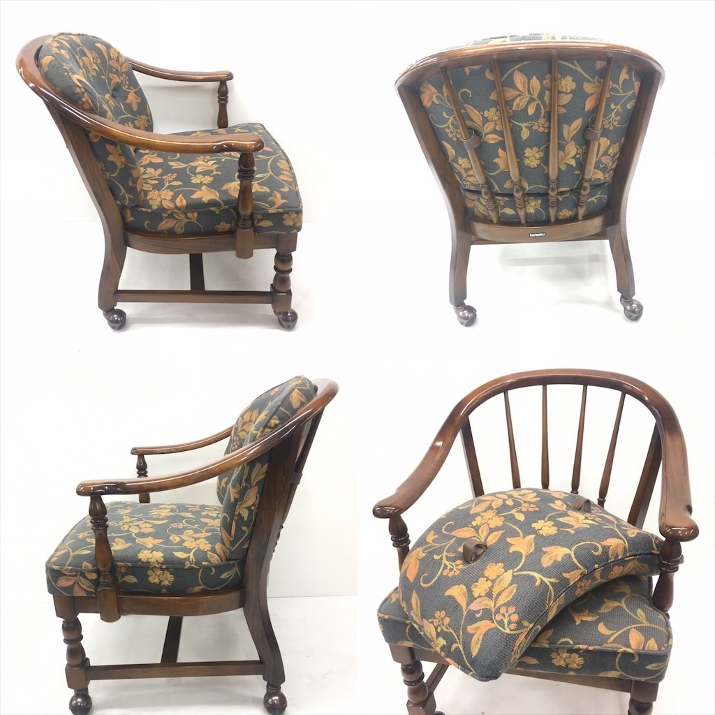 中古 karimoku カリモク コロニアル キャスター付チェア ヴィンテージ