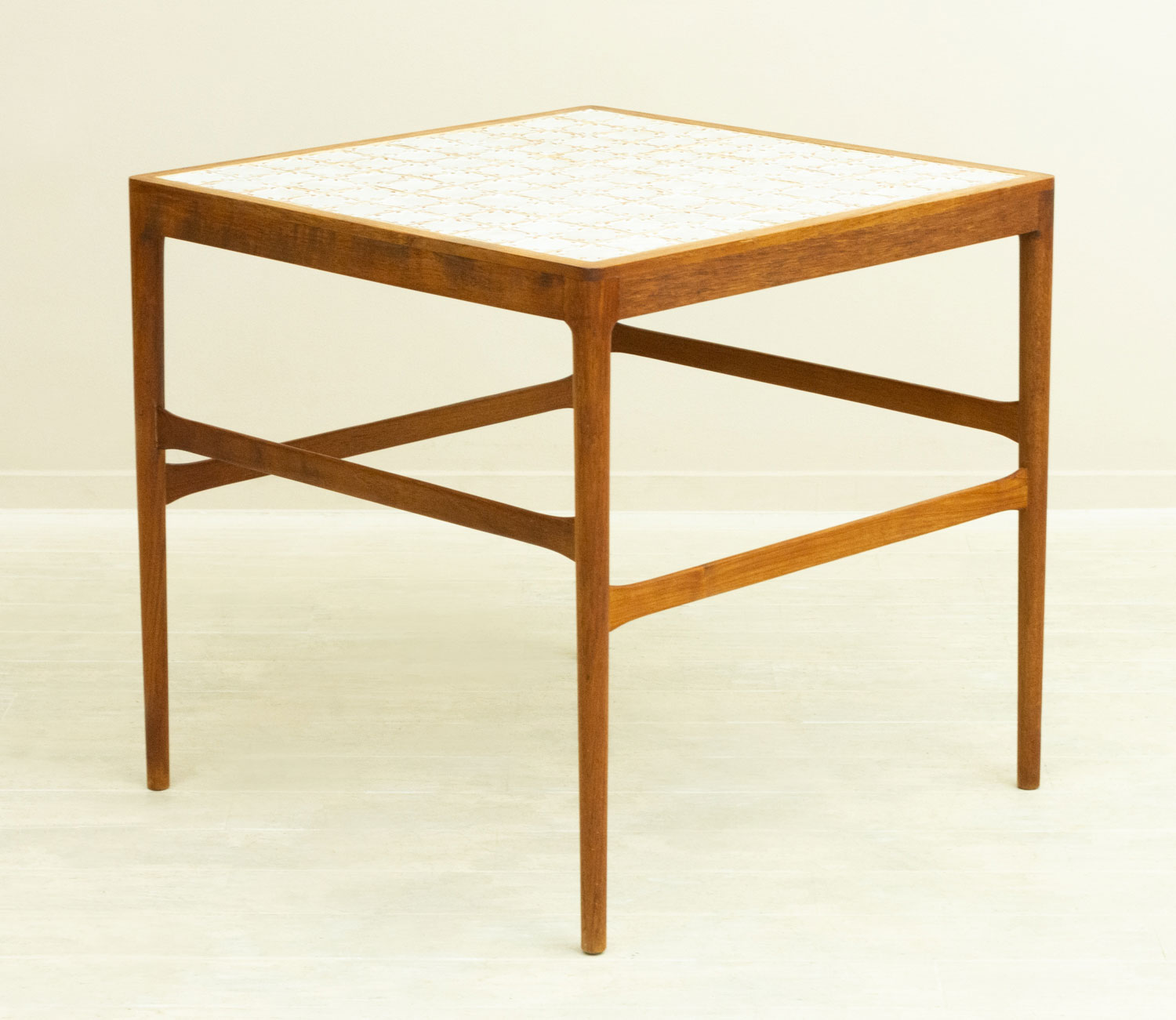 スモールテーブル チーク タイル 北欧ビンテージ家具CLOVERKY