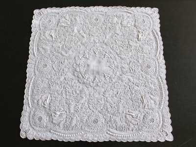 shan tou スワトウ刺繍 ハンカチ 約30×30cm｜インテリアレース