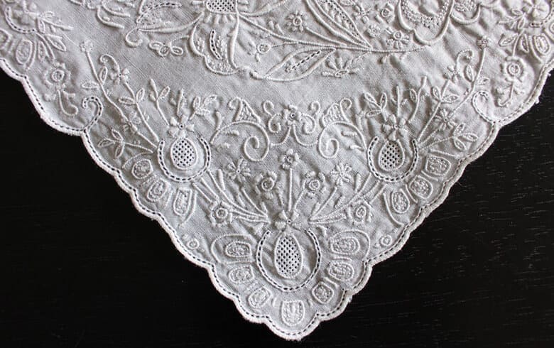 shan tou スワトウ刺繍 ハンカチ 約30×30cm｜インテリアレース