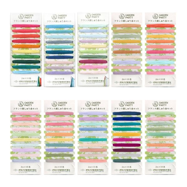 オリムパス GARDEN PARTY フランス刺しゅう糸セット 2m×10色 GP | 手芸