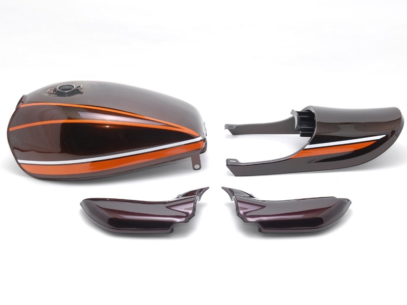 ゼファー750 Z2タイプスチールタンクセット(Z2キャップ仕様)茶玉虫