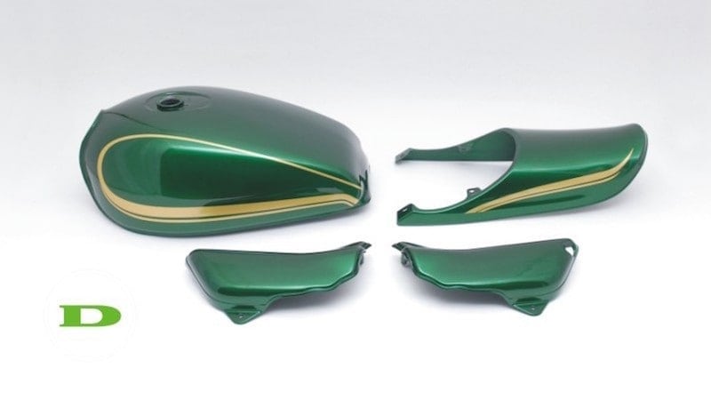 ゼファー1100 Z2タイプスチールタンクセット(D1カラー グリーン)【納期