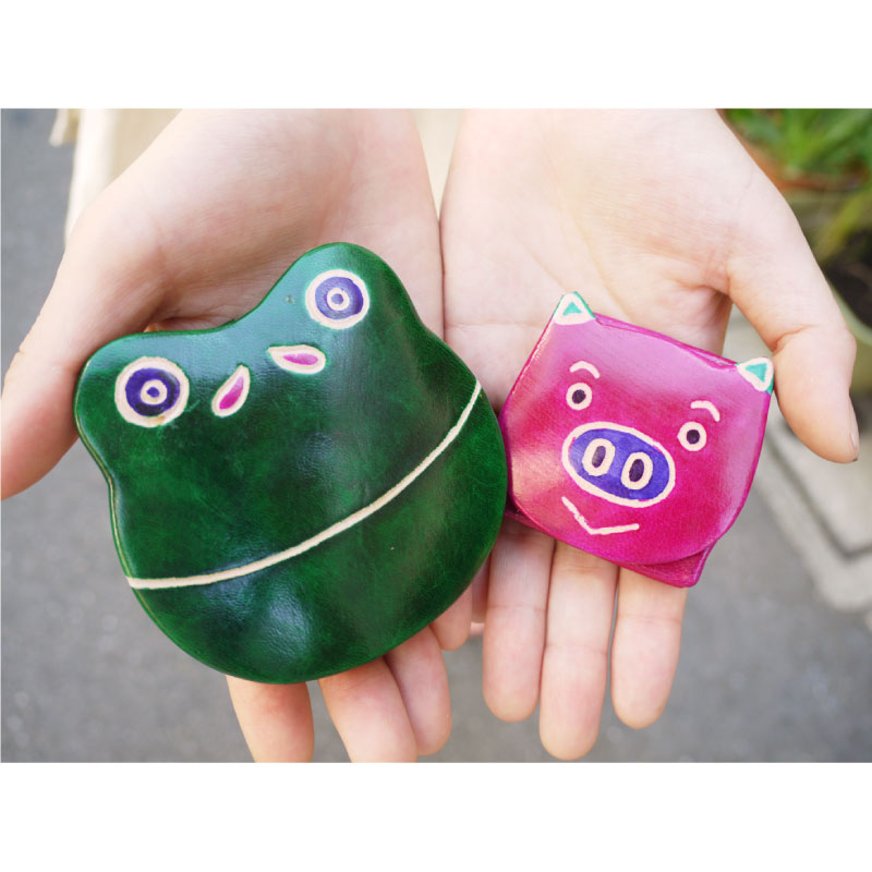 山羊革 アニマルコインパース カエル（12個入り） | 第3世界ショップ