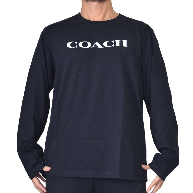 大きいサイズ メンズ COACH コーチ 長袖Tシャツ ロンT フロントロゴ
