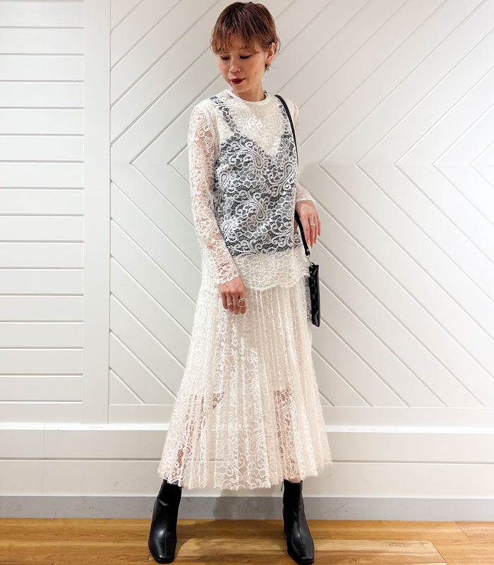 SALE】【Adonisis】カラーレースプリーツスカート○☆S23329 | WEAR