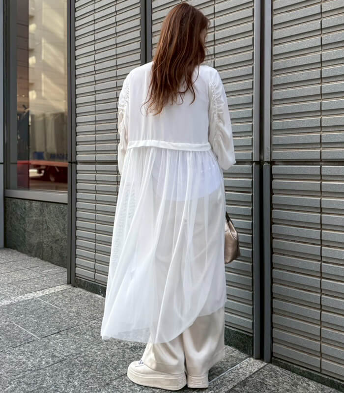 GALENA】チュール切替ロングカーディガン70050-3119 | WEAR,アウター