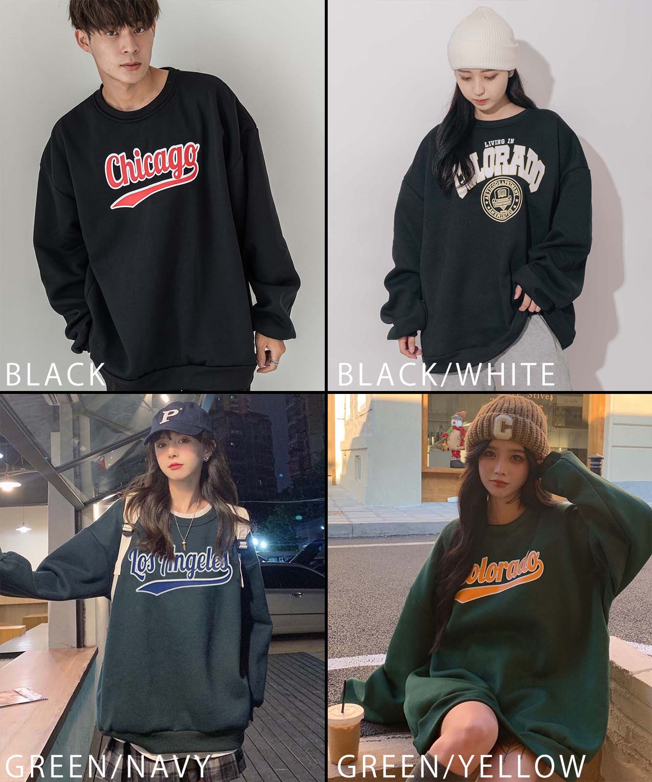 DEVICE select オーバーサイズ プルオーバー カレッジロゴ スウェット