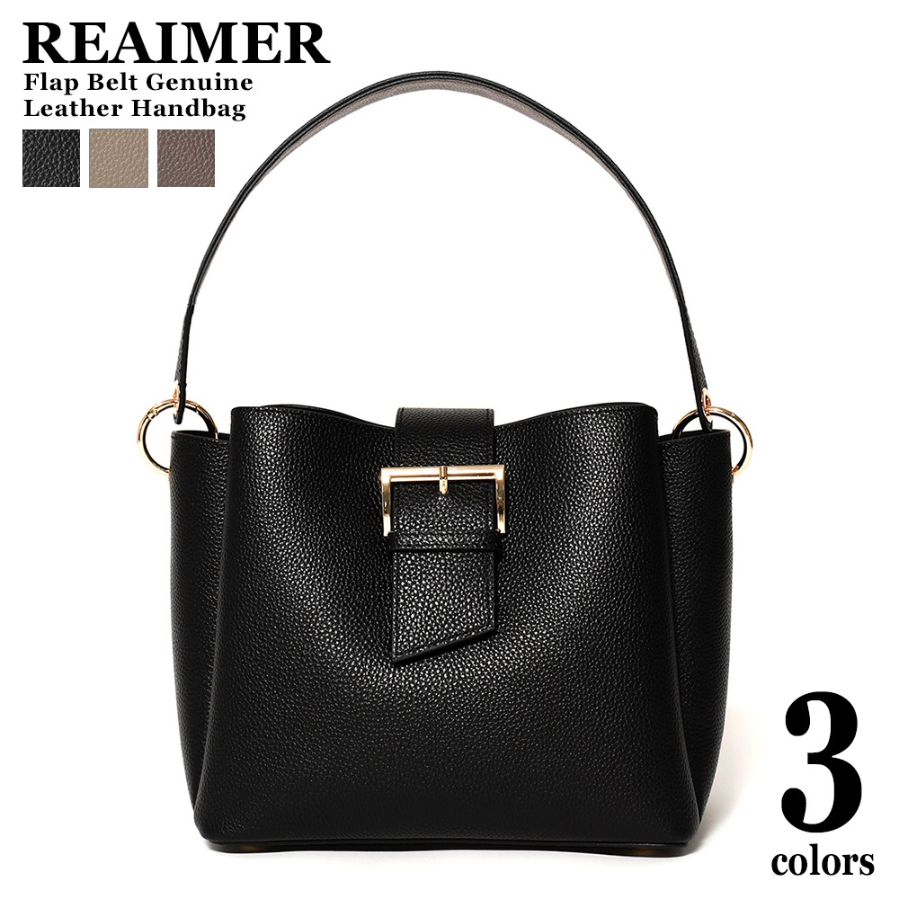 REAIMER 本革 フラップベルト ハンドバッグ レディース 通勤 大人