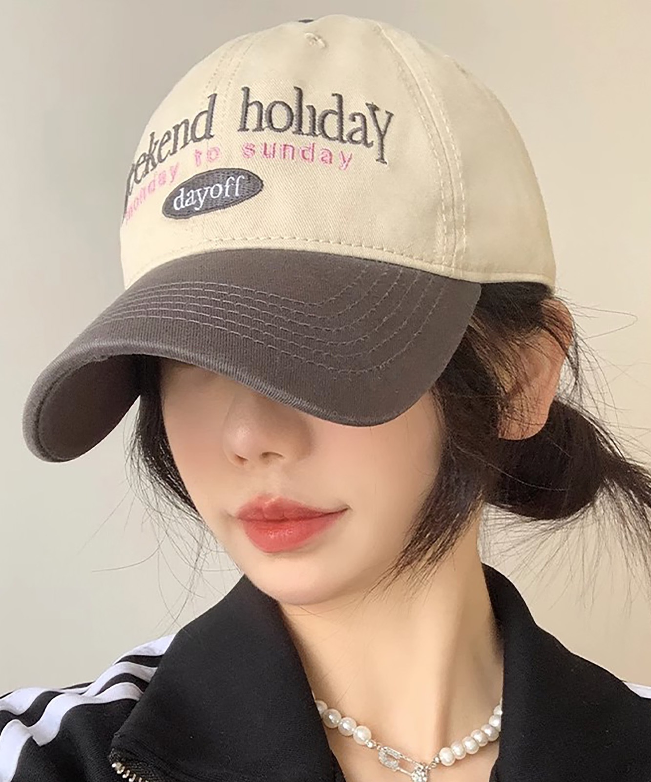 DEVICE select 刺繍 バイカラー ベースボール キャップ Y2K ストリート