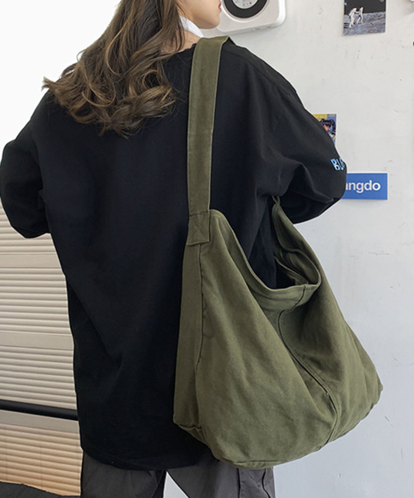 Rename 】 ウォッシュ加工 アジャスターベルト付き キャンバス ビッグ