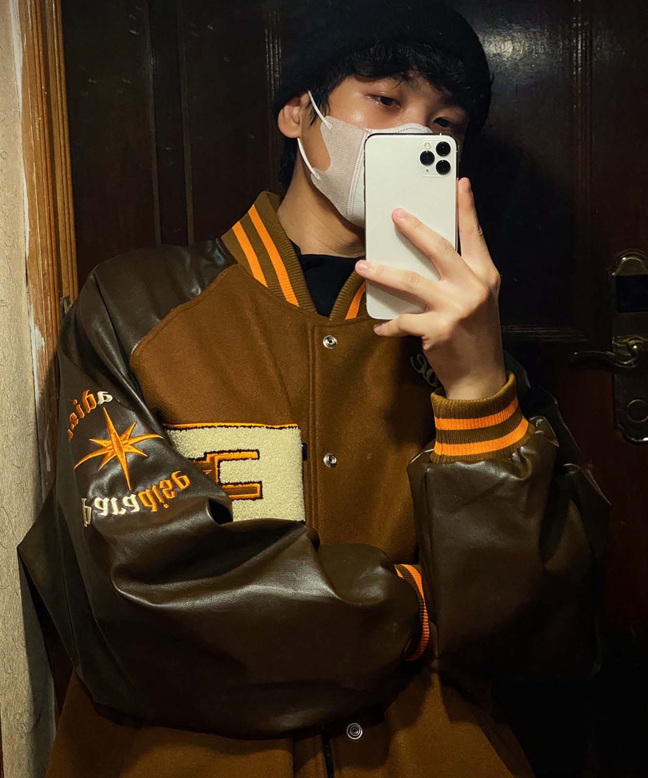 DEVICE select ブラウンベース ビッグロゴ スタジャン メンズ