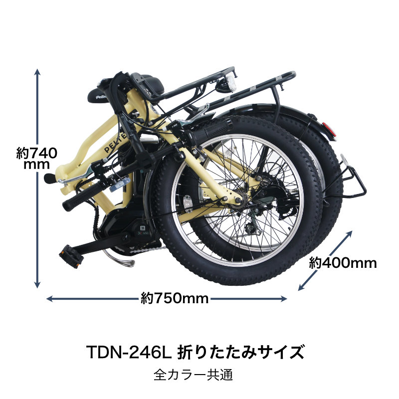 メーカー直送※送料無料】電動アシスト折りたたみ自転車 TDN-246L