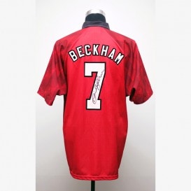 ベッカム直筆サイン入りマンチェスターU00/02ホームユニフォーム