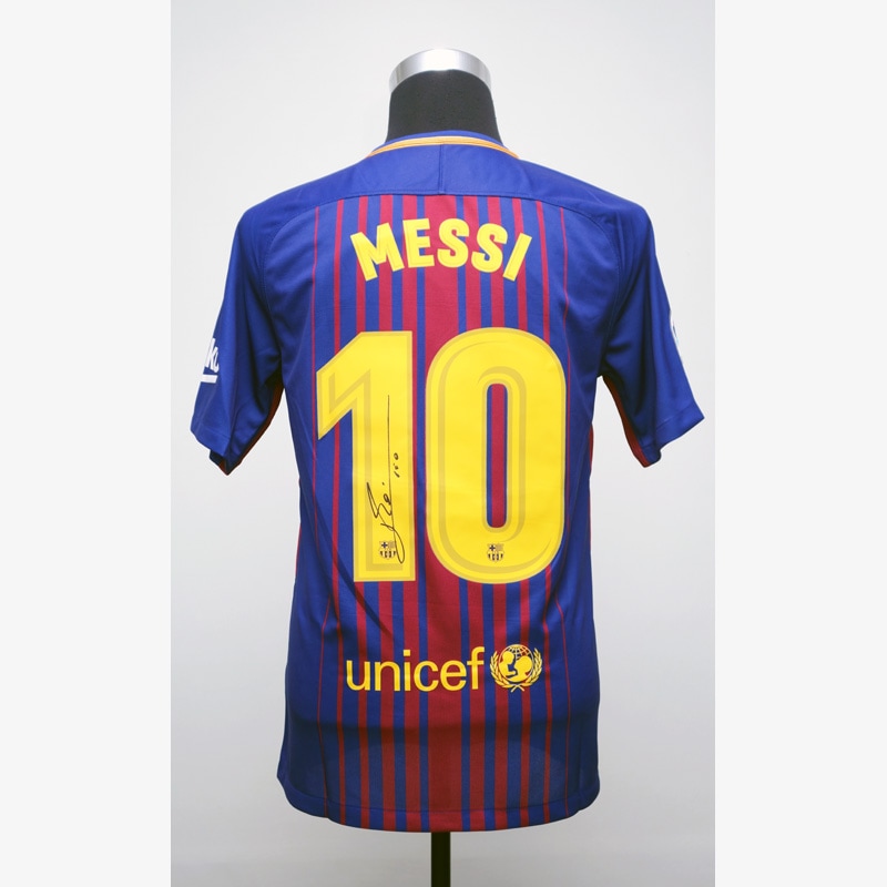 メッシ直筆サイン入りバルセロナ17/18ホームユニフォーム | THE DUGOUT
