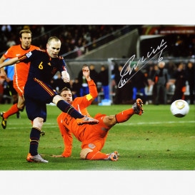 イニエスタ直筆サイン入り選手支給バルセロナ14/15ホームユニフォーム